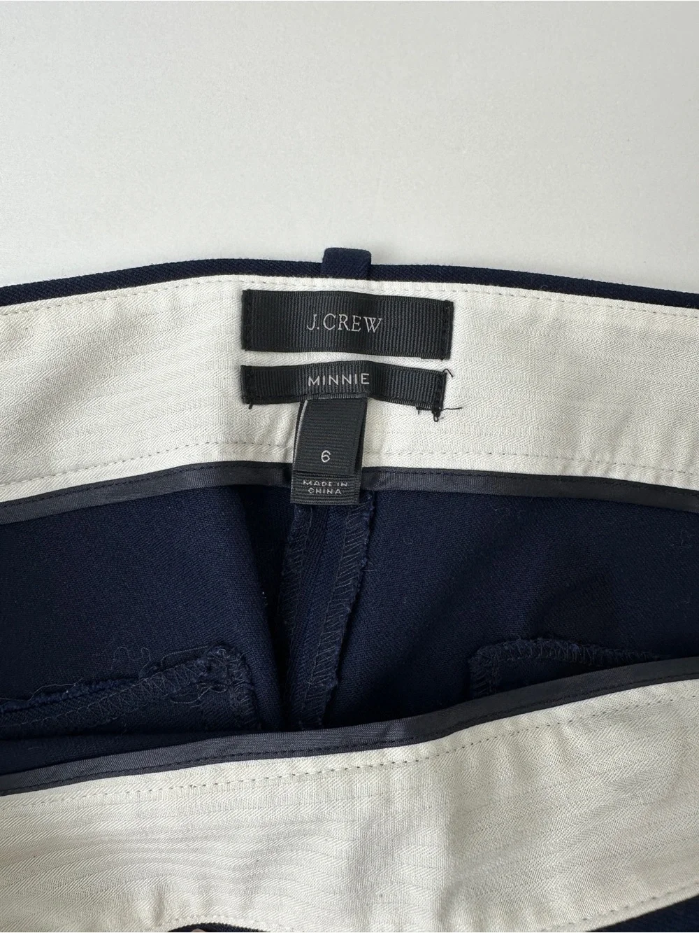 J.Crew Pant Womens Size 6 Navy Blue Stretch Side Zip Ankle Skinny Trousers